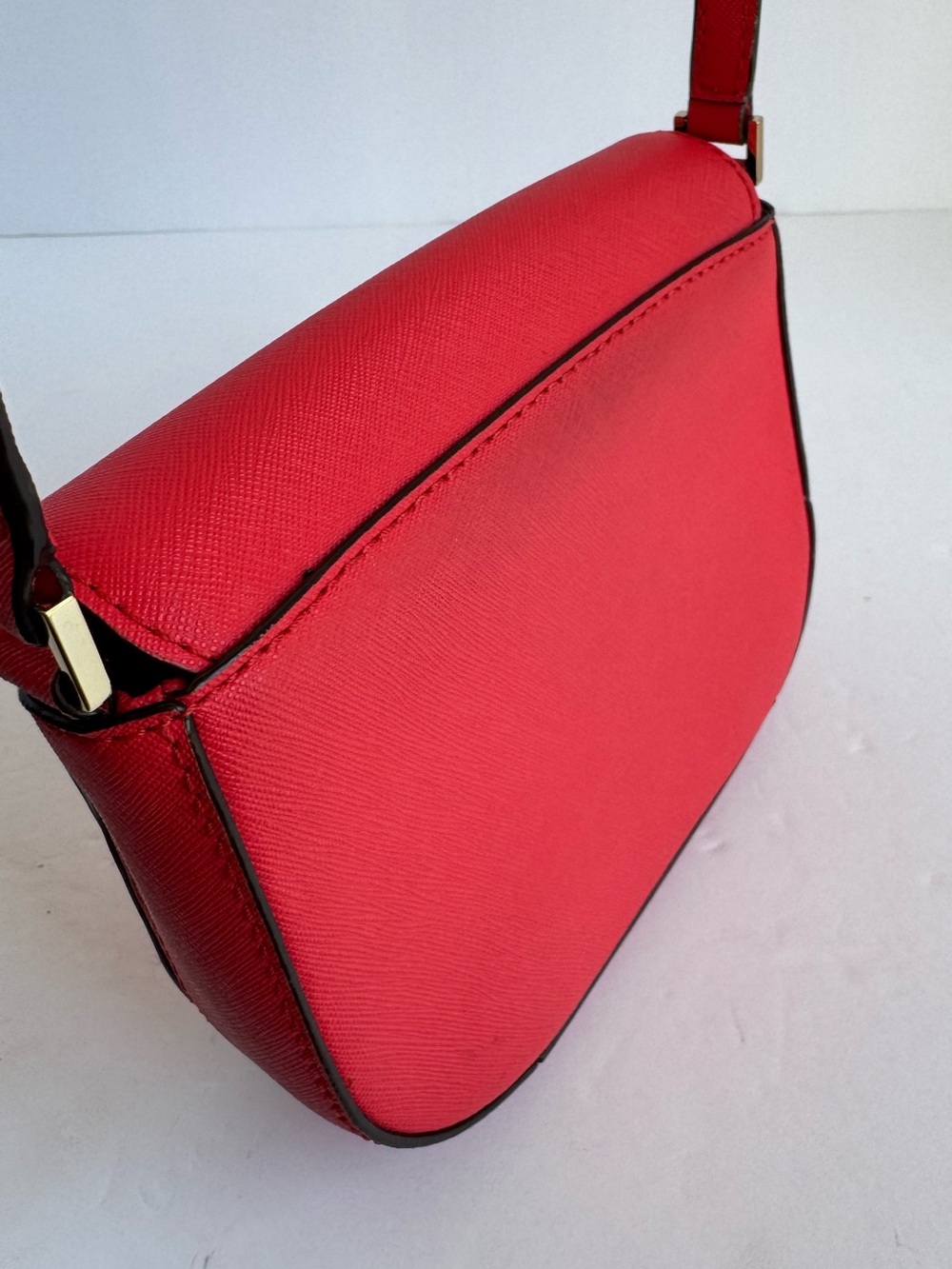 Kate Spade New York Bright Pink Saffiano Leather Flap Crossbody Bag Small Purse - Picture 7 of 15